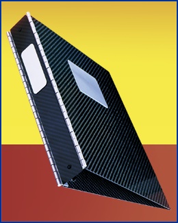 carbon fibre and aluminium ringbinder and folder