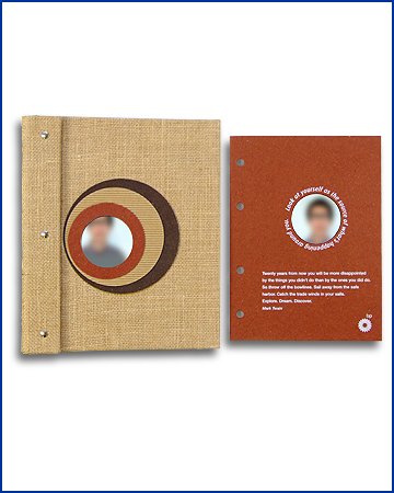 beer mat, sack cloth and mirror folder