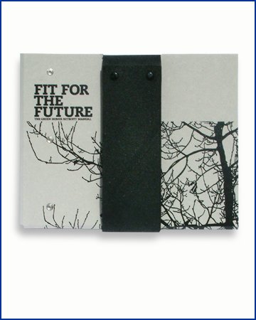 recycled and recyclable greyboard folder/binder with recycled rubber tyre band