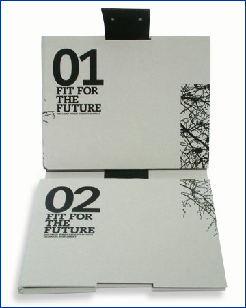 recycled and recyclable greyboard folder/binder with recycled rubber tyre band