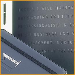 models one detail of embossed polypro