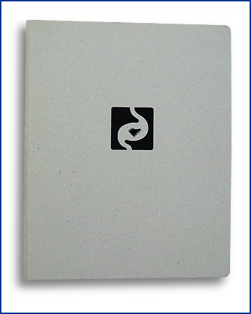 recycled and recyclable greyboard folder/binder printed black with silk screen