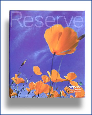 property pack for Reserve, printed in full colour onto paper overboard with magnetic flap