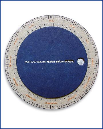 moon calendar made from recycled and recyclable board