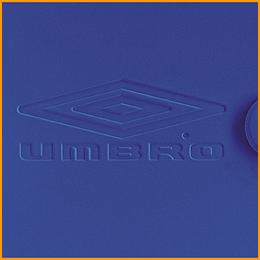 raised print detail in blue PVC for umbro
