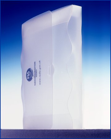 wave wallet and folder, wave fold in clear polypro plastic