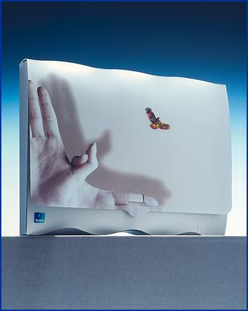 wave  twistlok folder in biodegradable polypropylene with sub surface printing