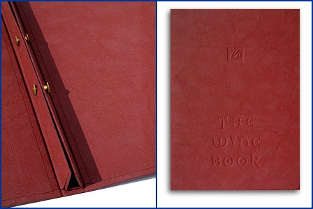 semi visible interscrews in a leather bound menu