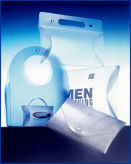 self locking pillow pack, in poly pro plastic, 4 frosted printed pillow packs