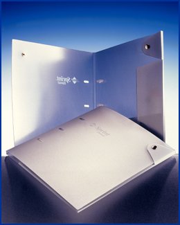 hoop bound bindermade from frosted and printed metallic silver