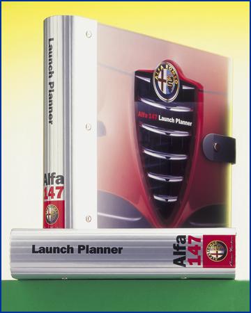 alfa romeo round spine folder and binder with clear acrylic cover