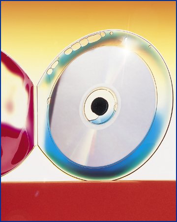 Liquid cd or dvd case, blue and red gell filled covers